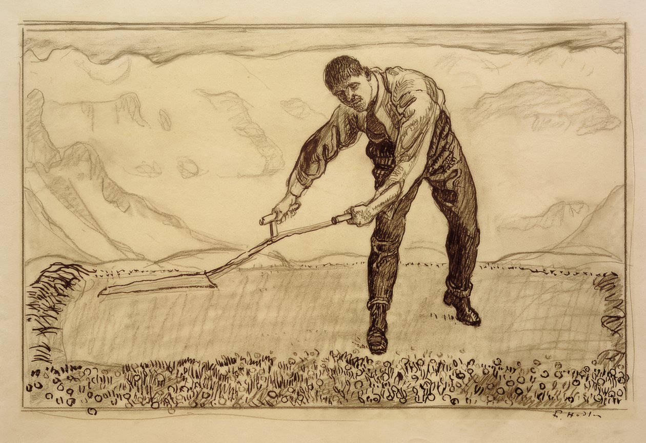 Cortador de grama no campo de Ferdinand Hodler