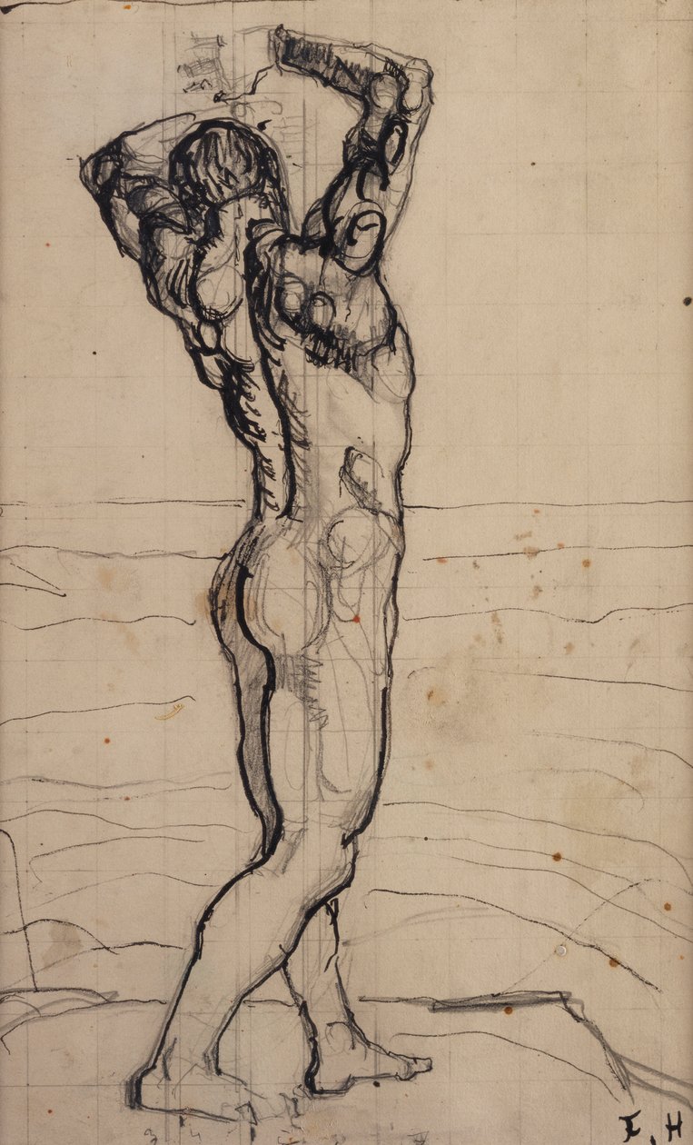 Nu masculino, estudo da verdade; Nu Masculino, Estudo da Verdade, c.1902 de Ferdinand Hodler