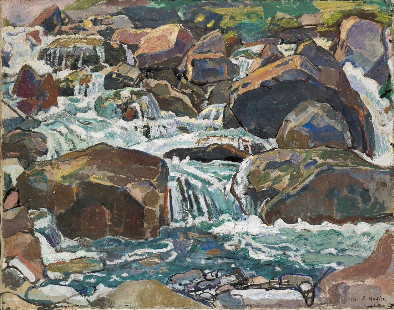Mountain Creek perto de Champéry, 1916. de Ferdinand Hodler