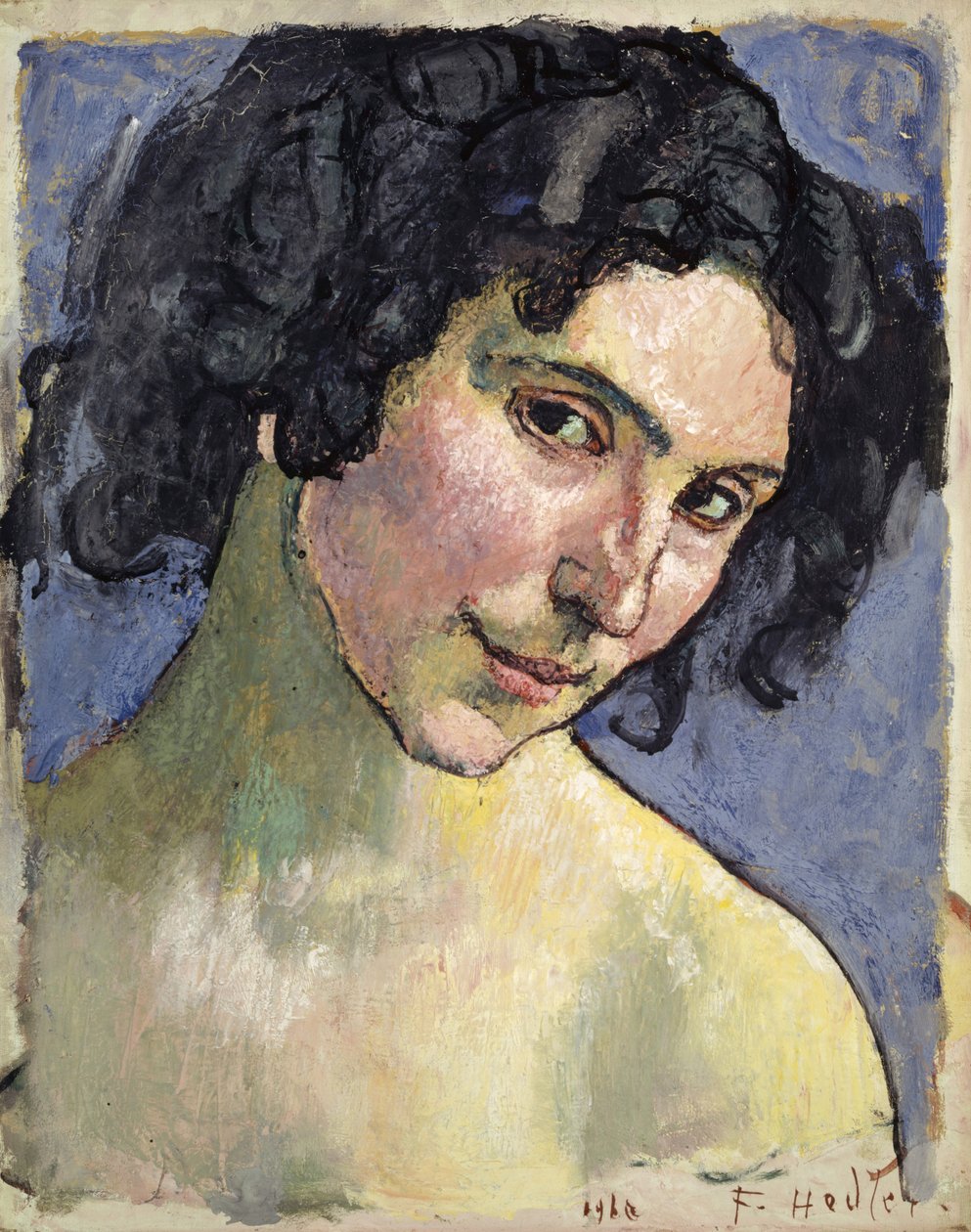 Retrato da modelo Giulia Leonardi, 1910. de Ferdinand Hodler