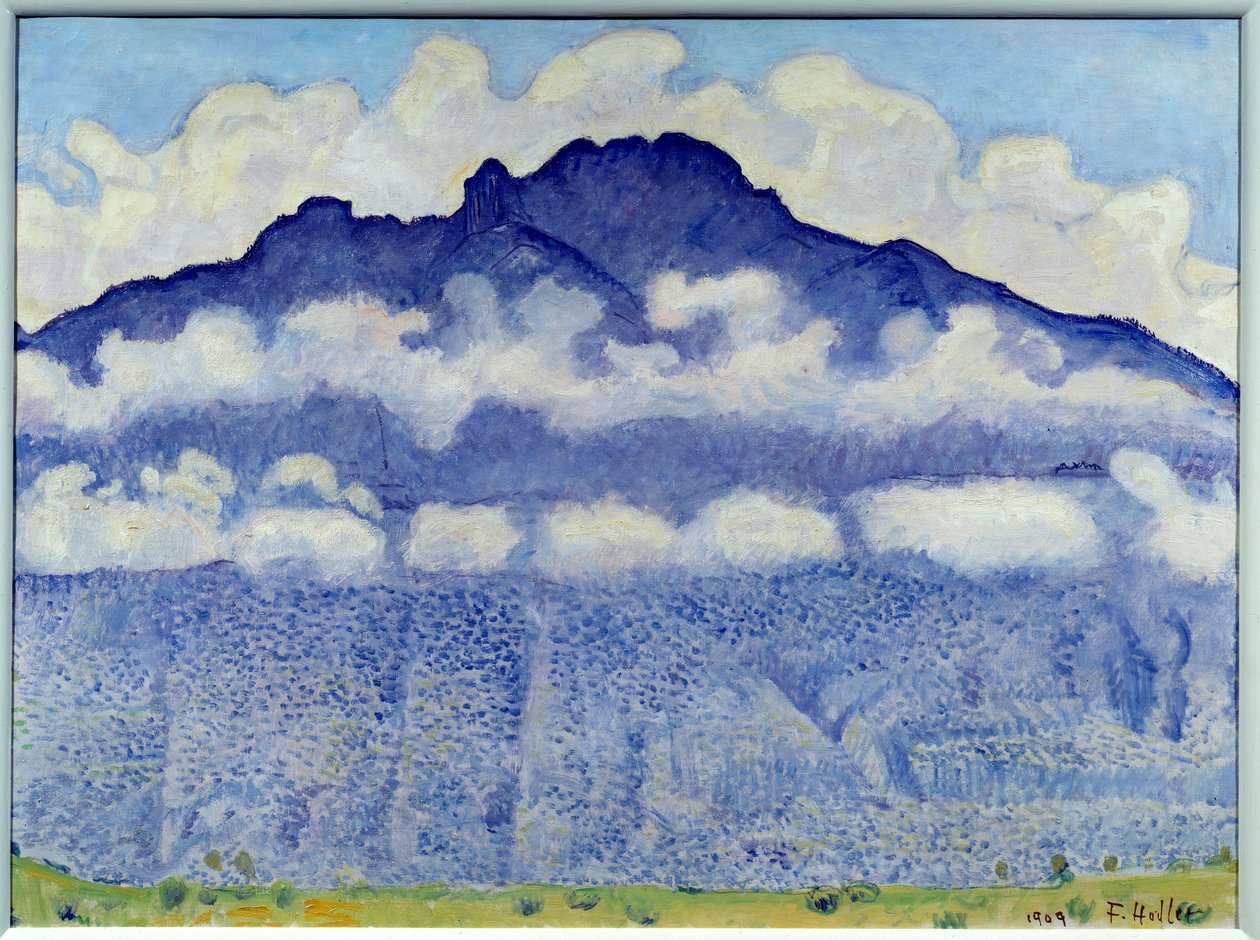Schynige platte (paisagem de montanha na Oberland, nos Alpes suíços). Pintura de Ferdinand Hodler (1833-1918) Ec. Siga. de Ferdinand Hodler