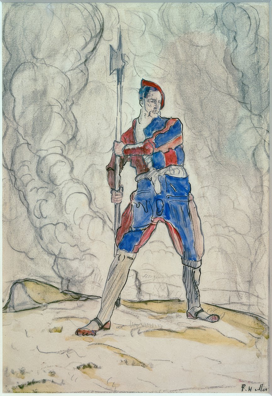 Standing Landsknecht, Estudo sobre a Batalha de Marignano de Ferdinand Hodler