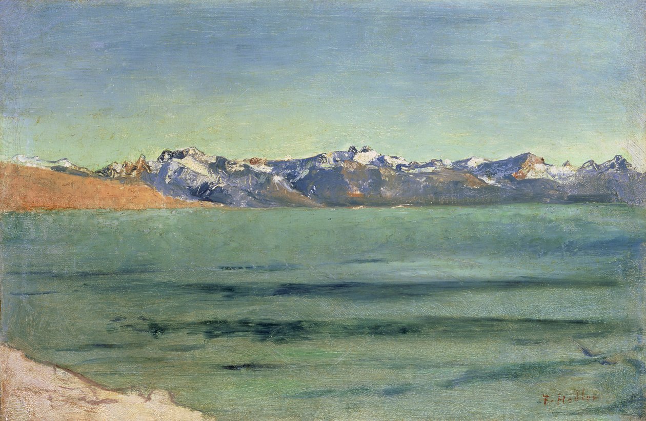 Nascer do sol sobre o Monte Branco, c.1890 de Ferdinand Hodler