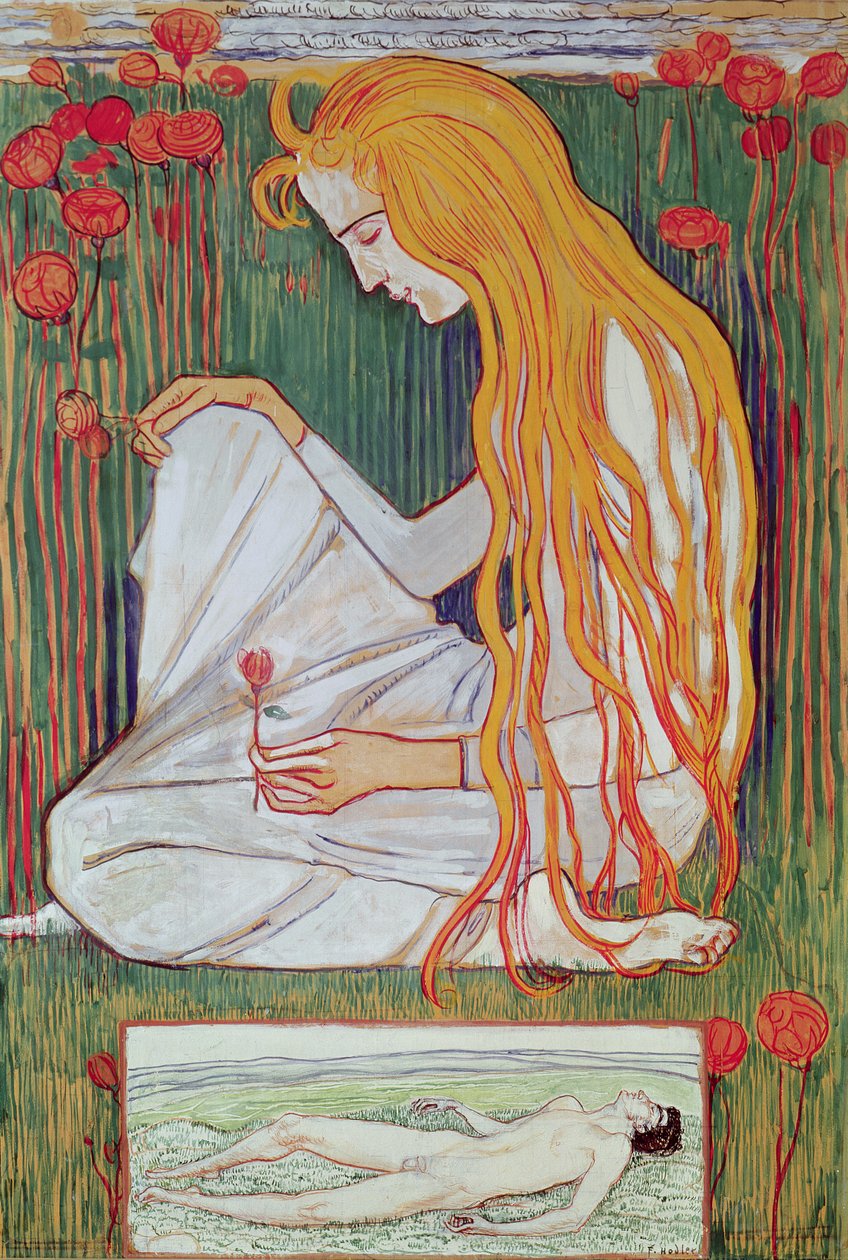The Dream, 1897 (wc no cartão) de Ferdinand Hodler