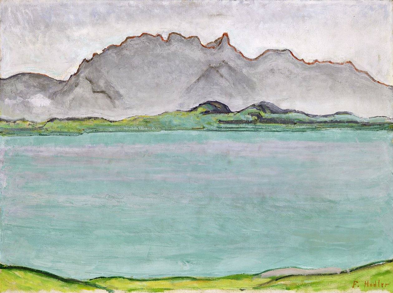 As Montanhas Stockhorn e o Lago Thun, 1911 de Ferdinand Hodler