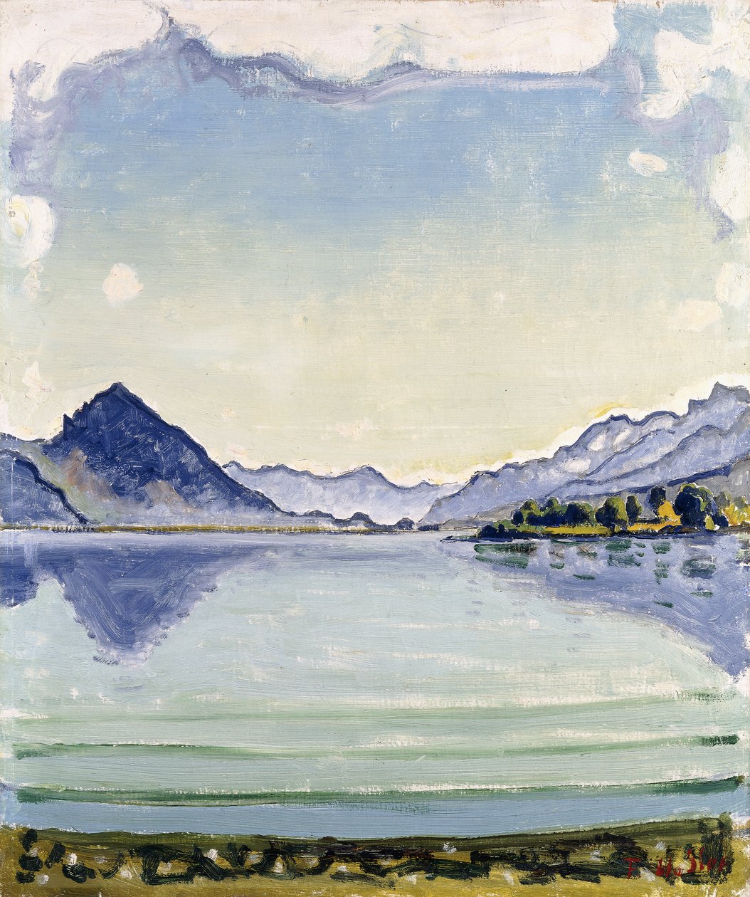 Thunersee em Leissingen, 1909 de Ferdinand Hodler