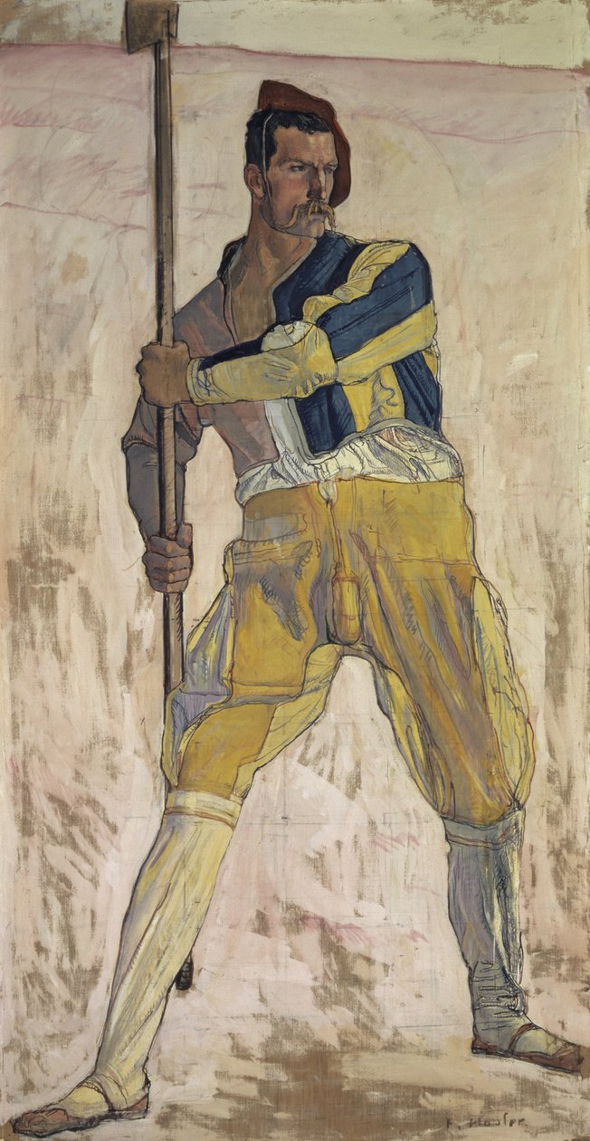 Guerreiro com alabarda, c.1898 de Ferdinand Hodler