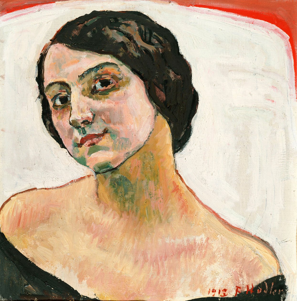 Mulher com cabelo castanho, 1913 de Ferdinand Hodler