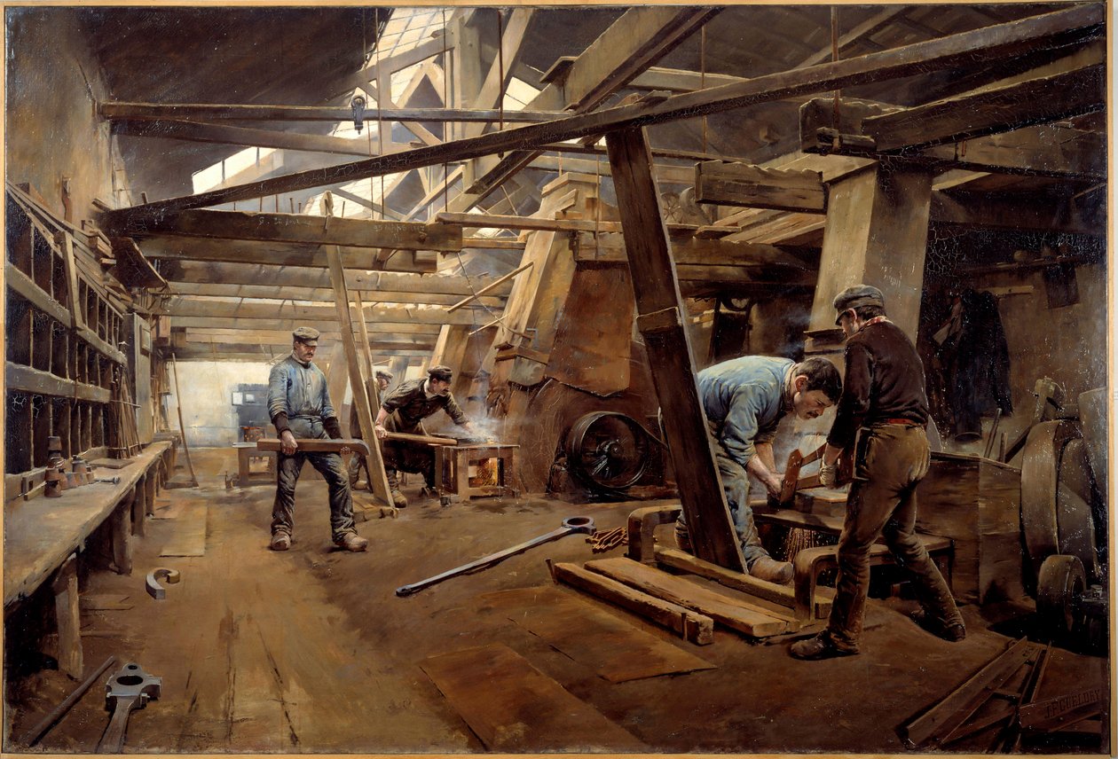 Os Moldes. Pintura de Ferdinand Joseph Gueldry (1858-1945) de Ferdinand Joseph Gueldry