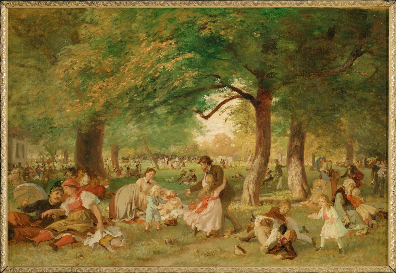 Nachmittag im Prater - Uma tarde no Prater ... (pintura sobre tela) de Ferdinand Julius Wilhelm Laufberger