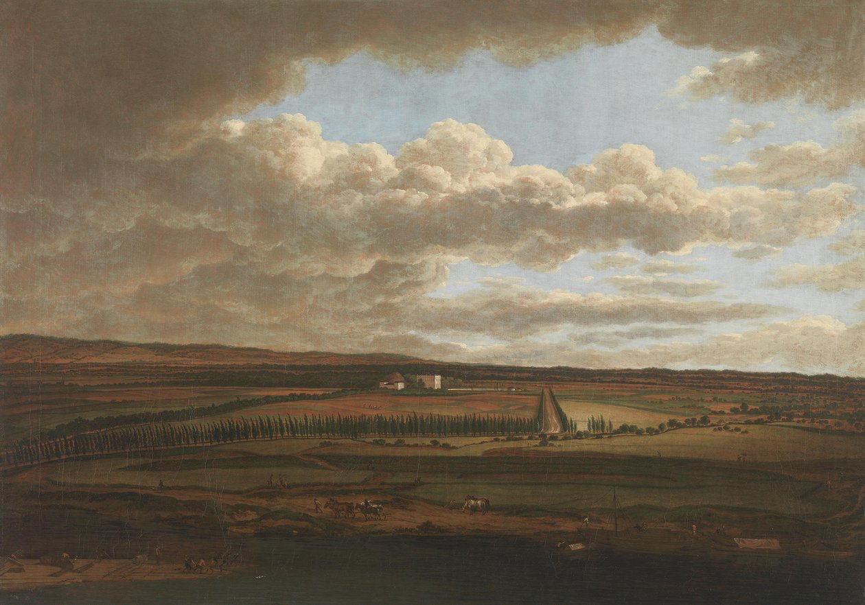 Vista do Castelo de Aschaffenburg sobre as alamedas que conduzem a Schönbusch (Ciclo de Aschaffenburg) de Ferdinand Kobell