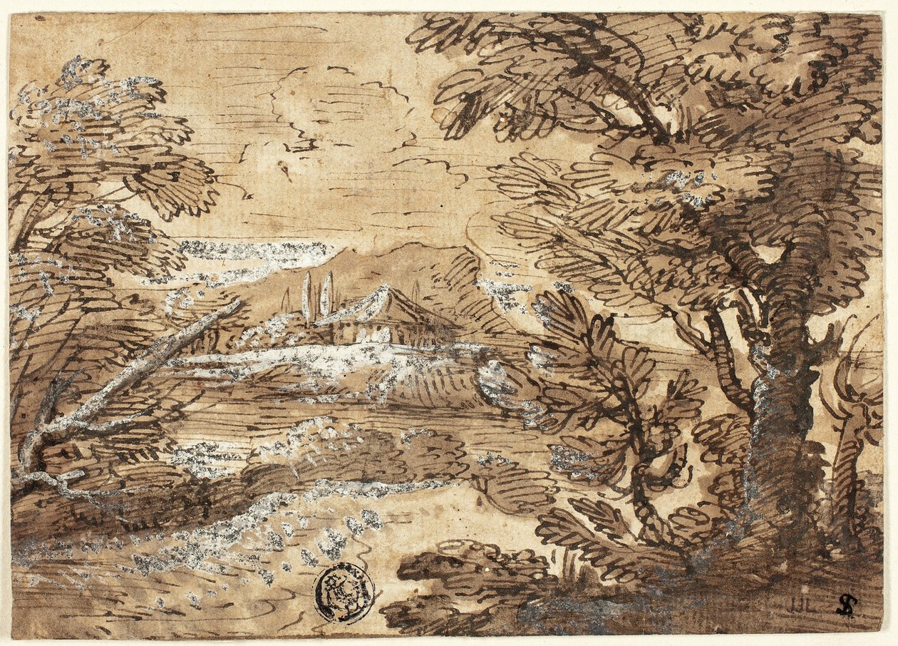 Paisagem com casa à distância de Ferdinand Kobell