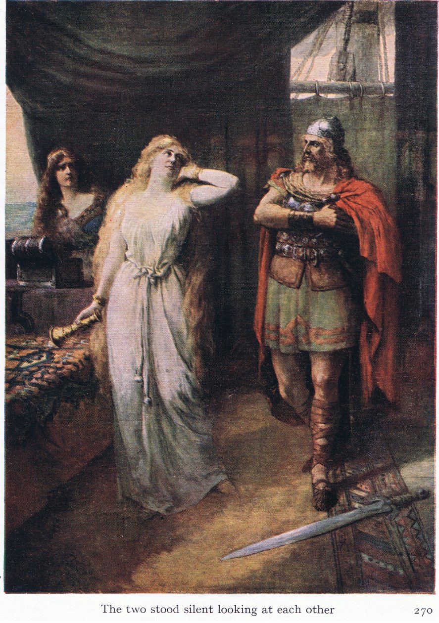 Os dois se olharam, ilustração de The Stories of Wagner