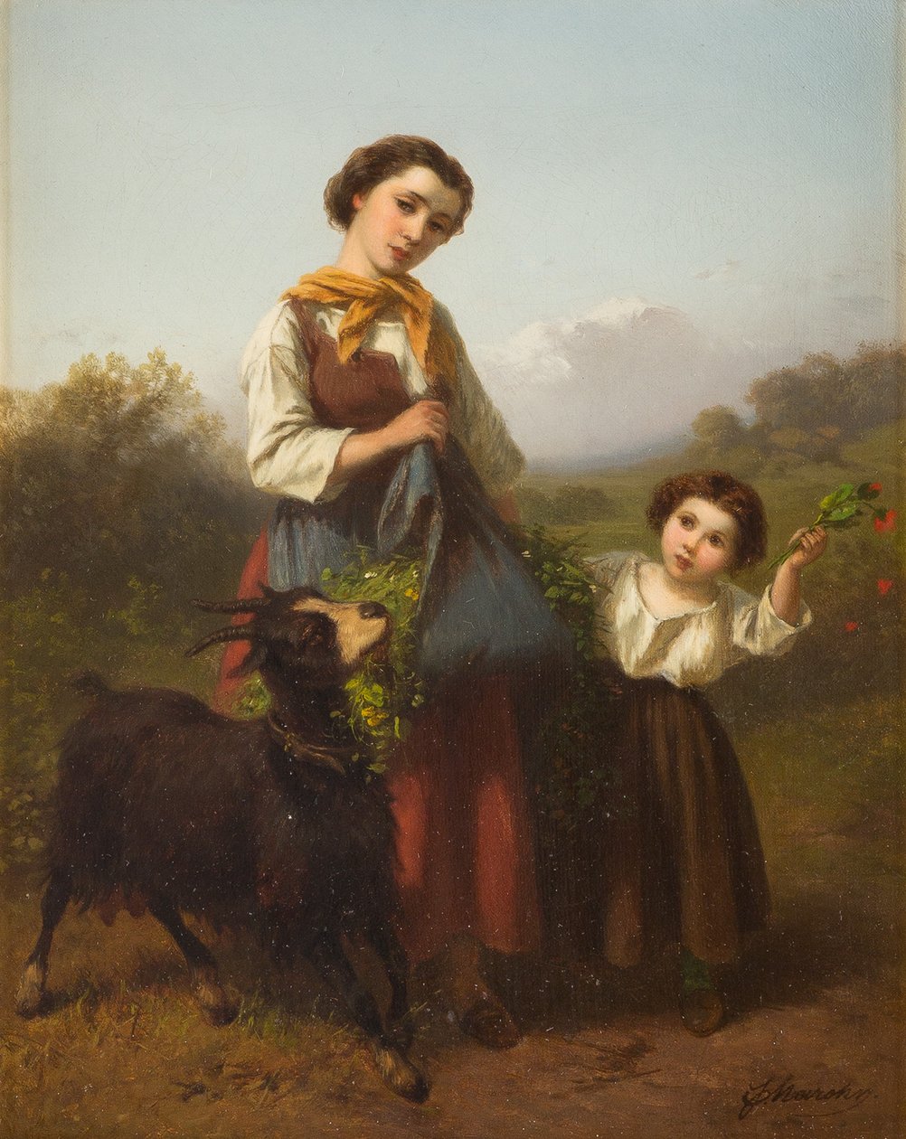 Ferdinand Marohn Jovem pastora com criança de Ferdinand Marohn