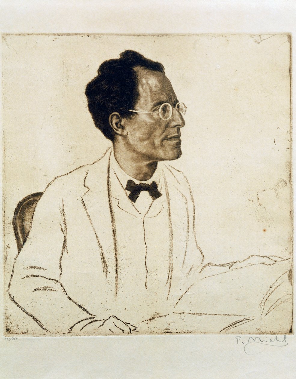 Retrato do compositor e maestro austríaco Gustav Mahler (Kalischt de Ferdinand Michl