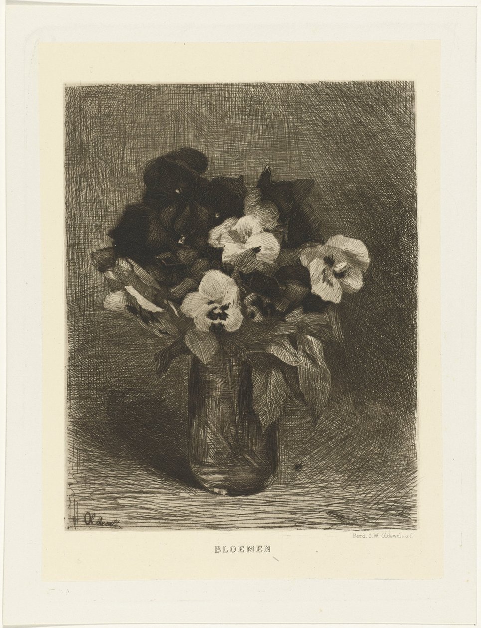 Violetas num vaso
Flores (título sobre o objecto) de Ferdinand Oldewelt