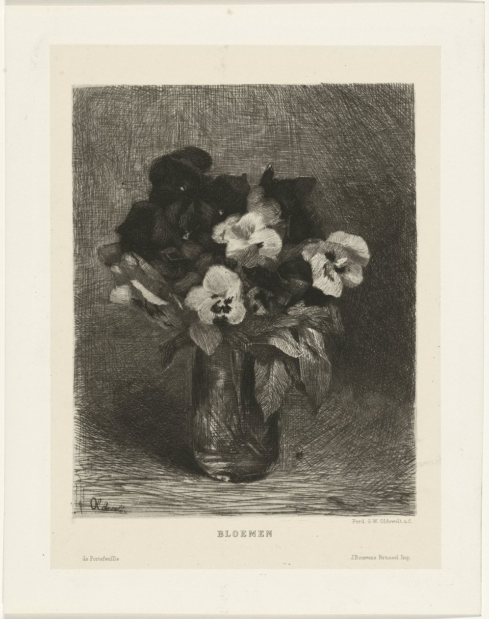 Violetas num vaso
Flores (título sobre o objecto) de Ferdinand Oldewelt