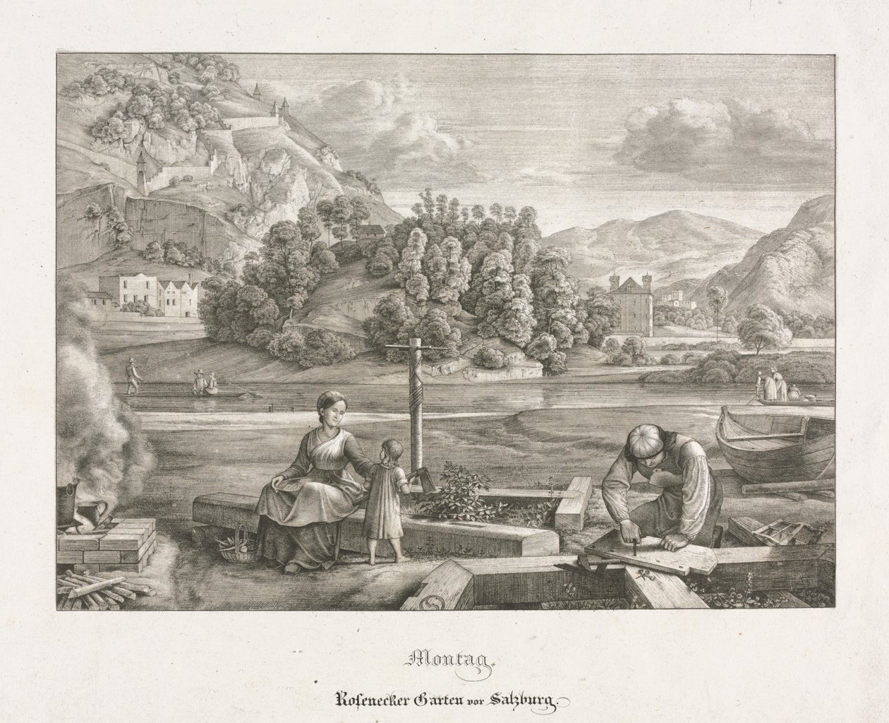 Sete Vistas em Salzburgo e Berchtesgaden: Segunda-feira: Rosenecker Garden Salzburg de Ferdinand Olivier