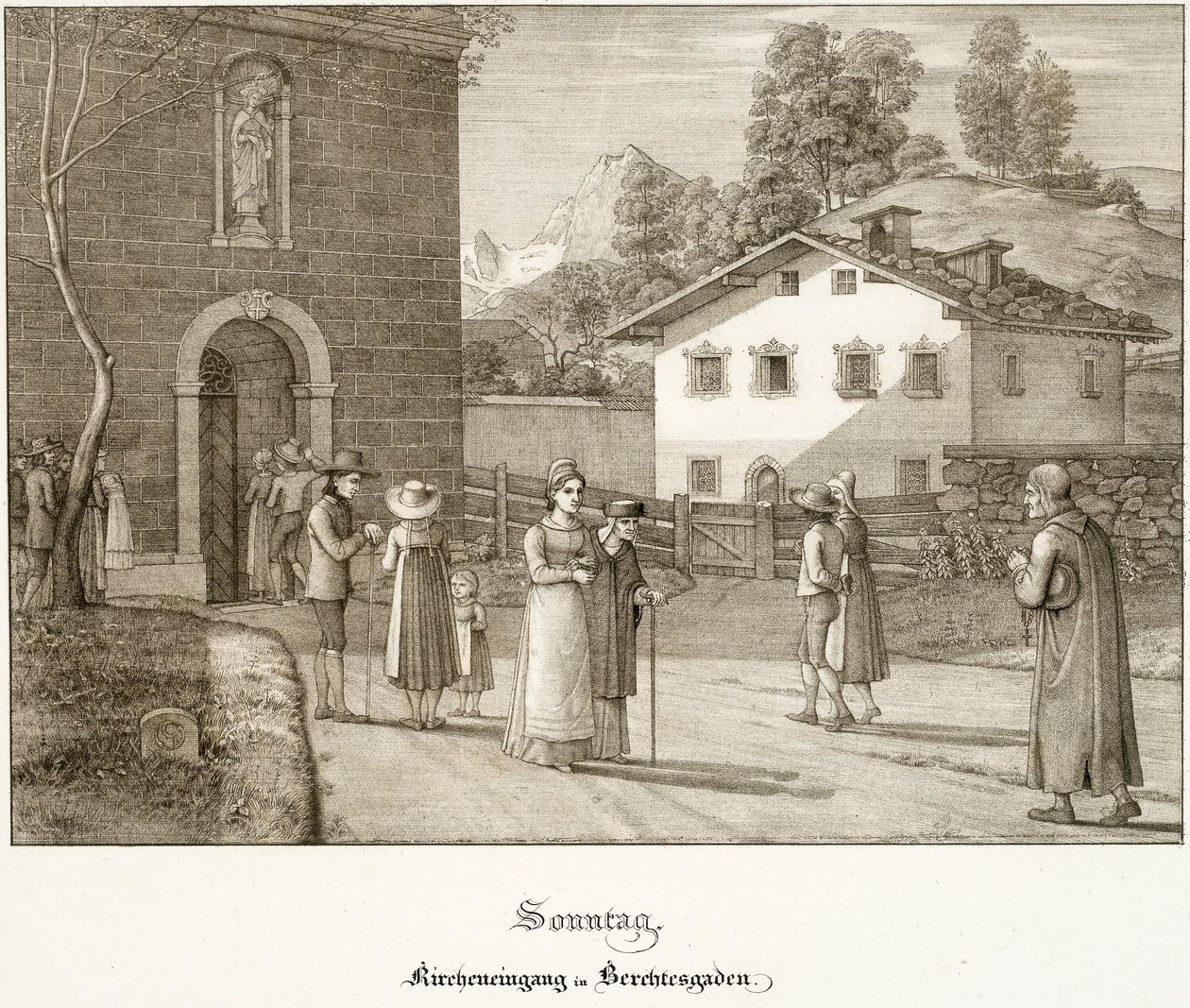Domingo: Ir à Igreja perto de Berchtesgaden de Ferdinand Olivier