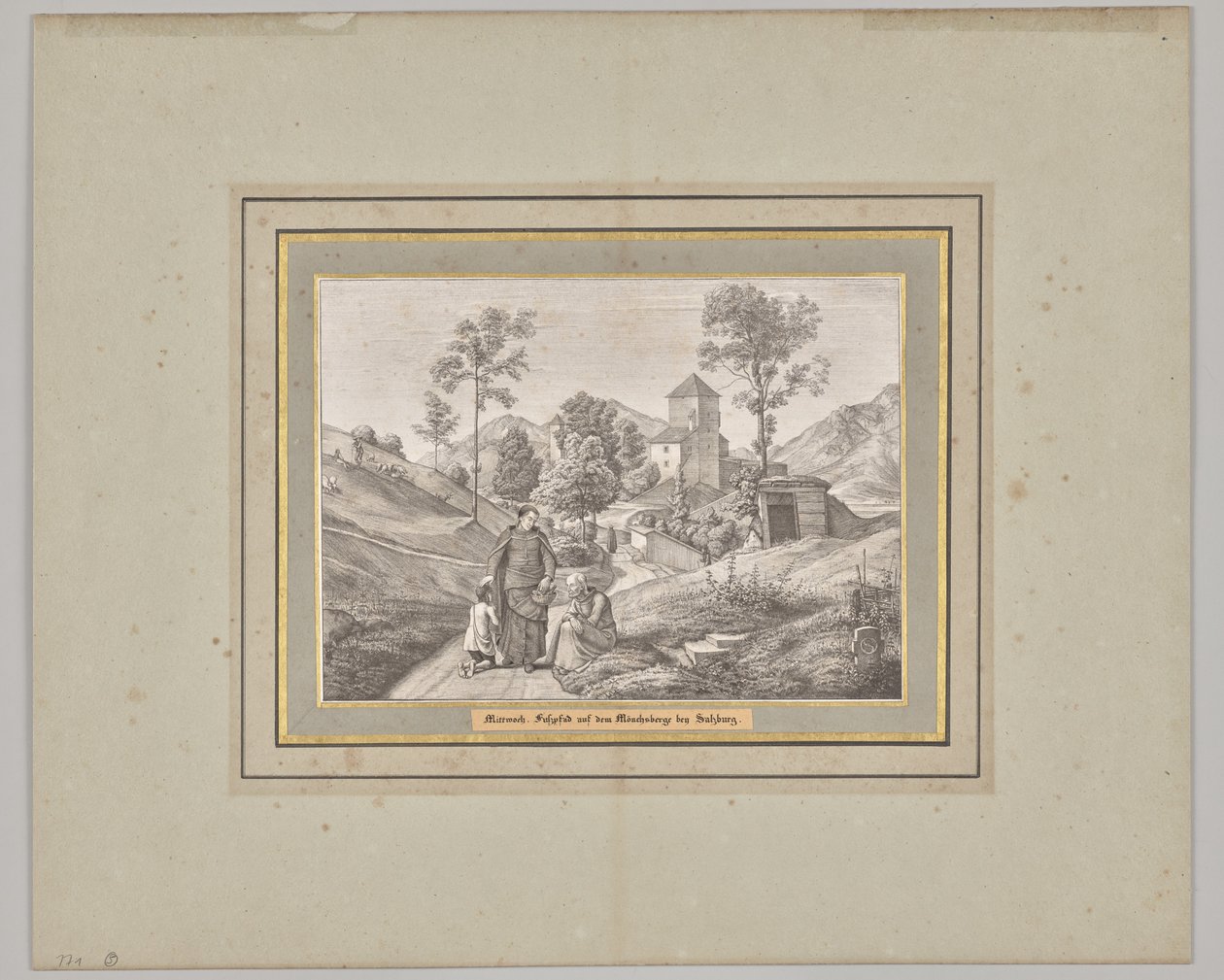 Quarta-feira. Trilho pedestre no Mönchsberg, perto de Salzburgo de Ferdinand Olivier
