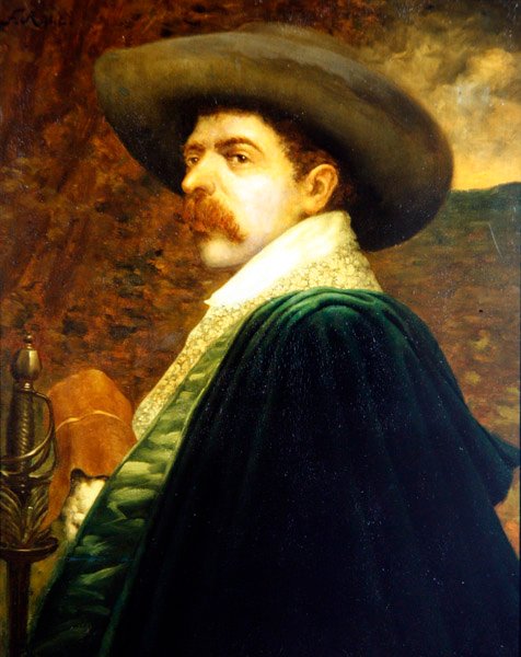 Um Cavalier, c.1875 (óleo sobre painel) de Ferdinand Roybet