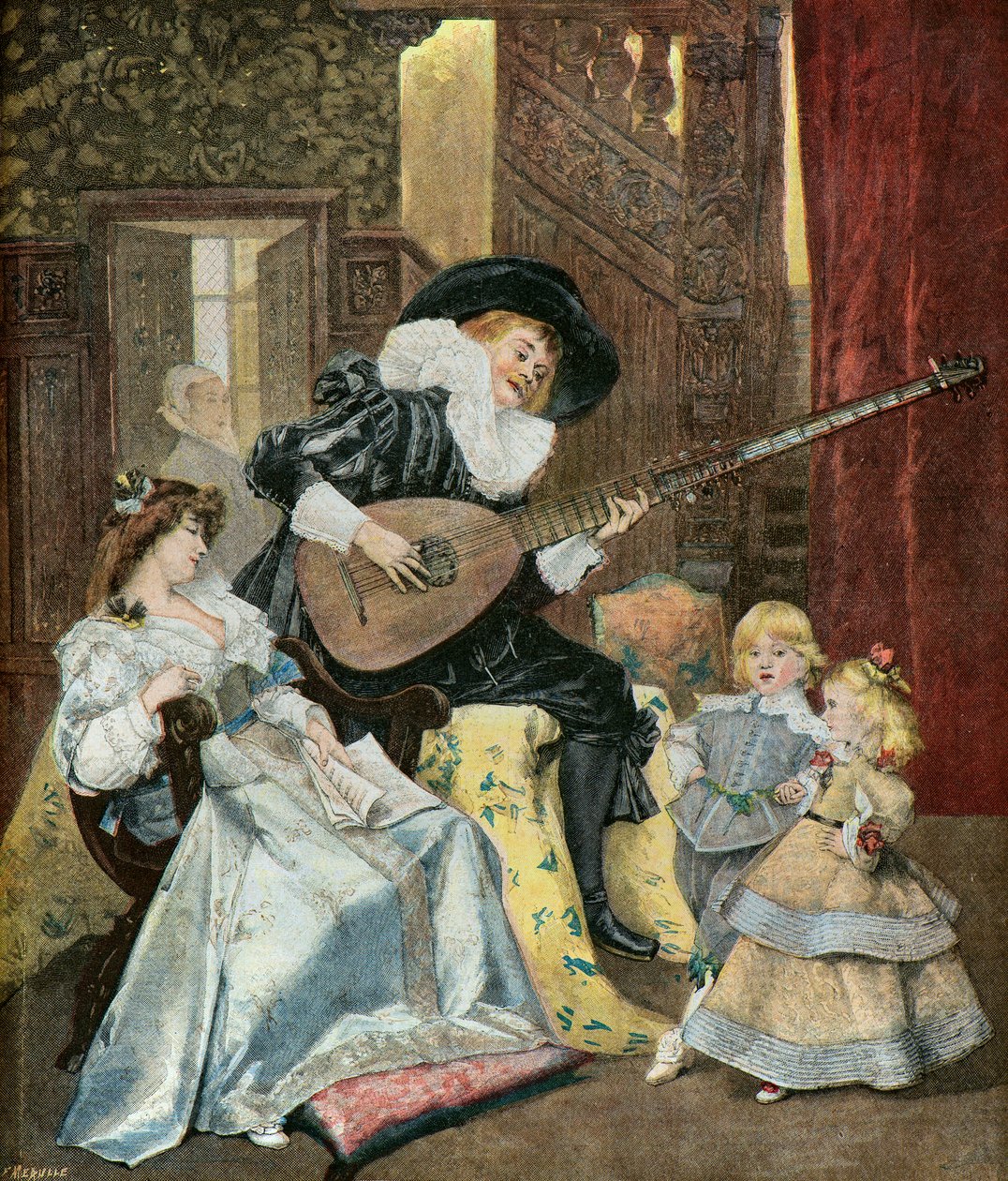 La Sarabande,1895 (Ilustração) de Ferdinand Roybet