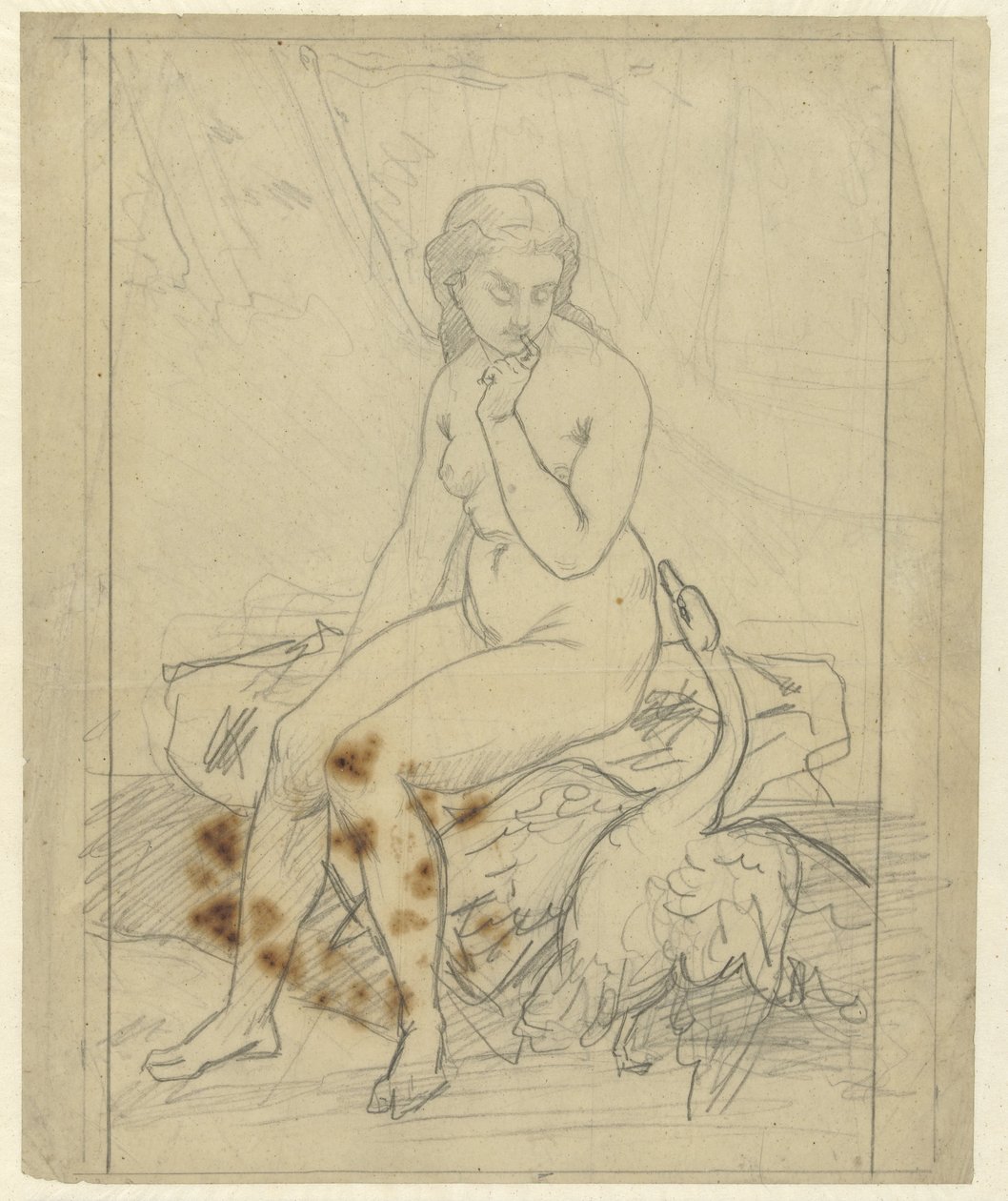 Sentada Leda com o cisne de Ferdinand Roybet