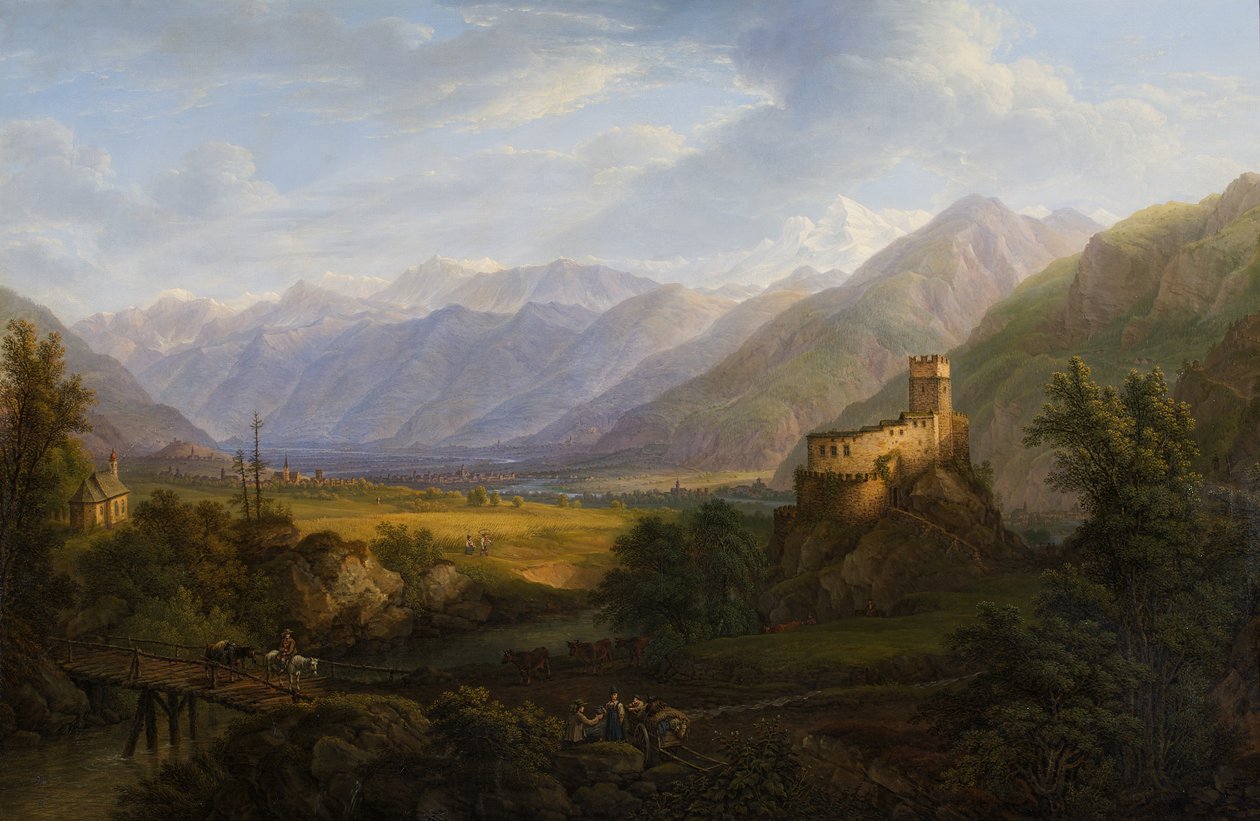 O Glurnsertal com o Etsch no Tirol de Ferdinand Runk
