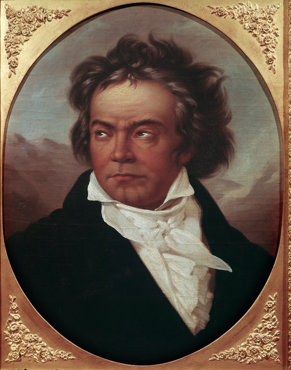 Retrato do compositor alemão Ludwig van Beethoven (1770-1827) aos 49 anos (compositor alemão Ludwig van Beethoven aos 49 anos) Pintura de Ferdinand Schimon (1797-1852) 1819 Bonn, Maison natale du composer de Ferdinand Schimon