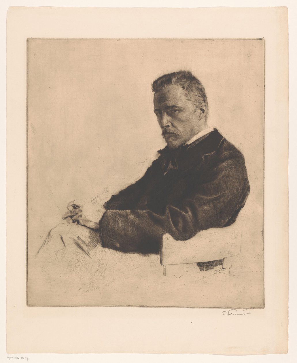 Retrato de Hugo Wolf de Ferdinand Schmutzer (signed by artist)