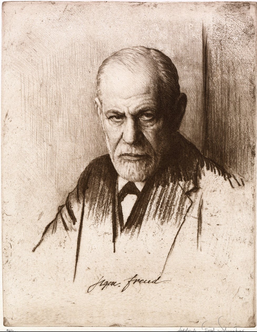Retrato de Sigmund Freud (1856-1939). Oeuvre de Ferdinand Schmutzer (1870-1928), gravura de Ferdinand Schmutzer