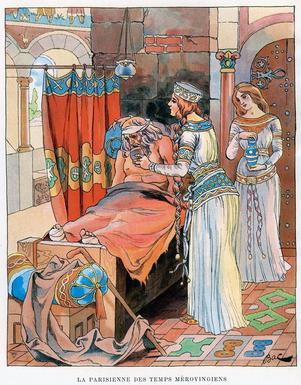 A mulher parisiense durante a época dos merovíngios, do século XV ao VIII, c1870-1950. de Ferdinand Sigismund Bac