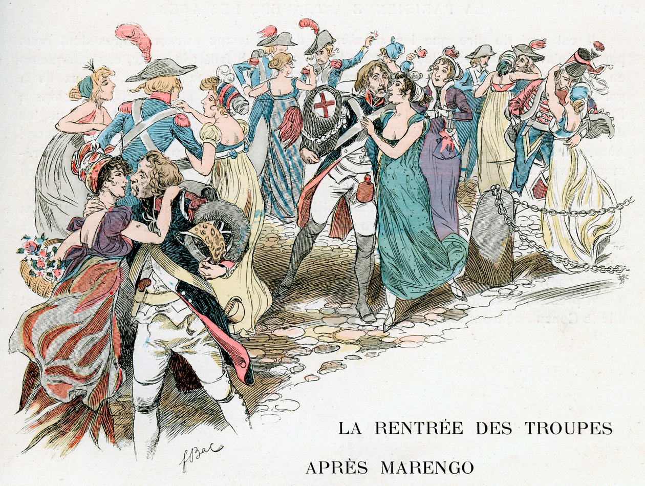 O retorno das tropas francesas de Marengo, 1800, c1870-1950 de Ferdinand Sigismund Bac
