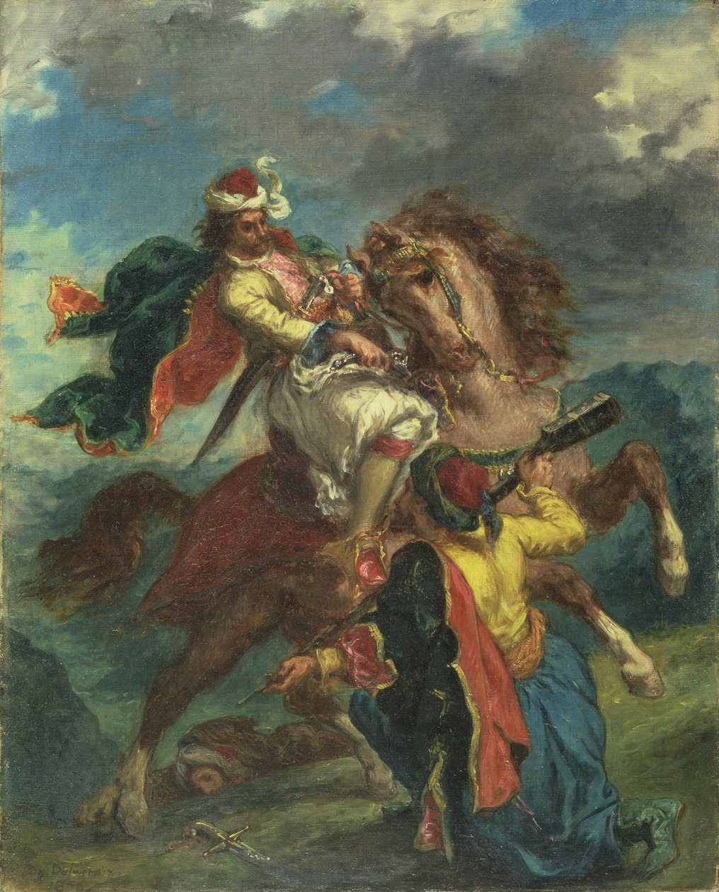 Um turco se rende a um cavaleiro grego, 1856 de Ferdinand Victor Eugene Delacroix