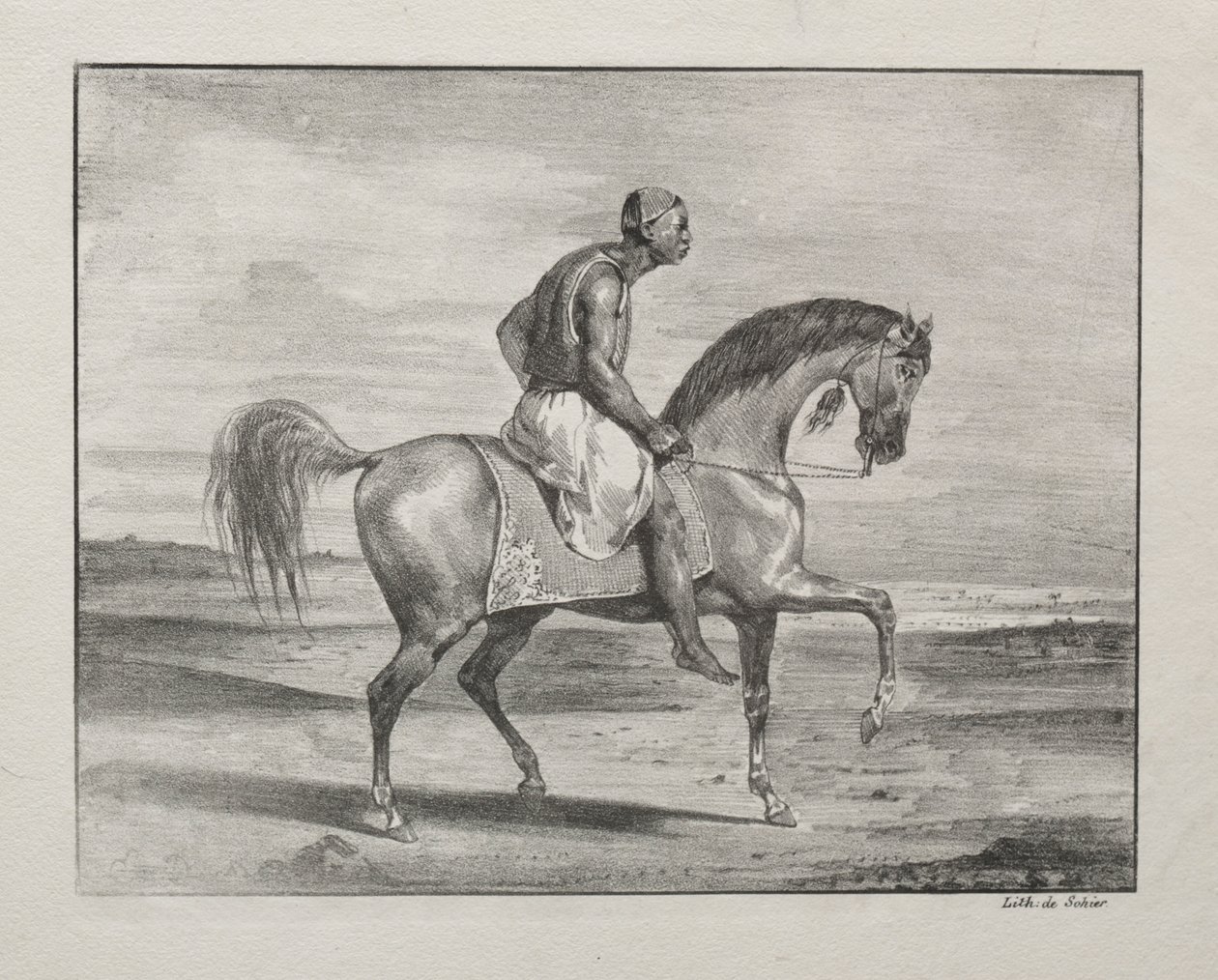 Africano a cavalo, 1823. de Ferdinand Victor Eugene Delacroix