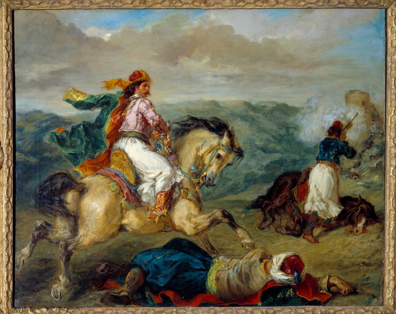Um episódio da guerra na Grécia. Pintura de Eugene Delacroix (1798-1863) de Ferdinand Victor Eugene Delacroix
