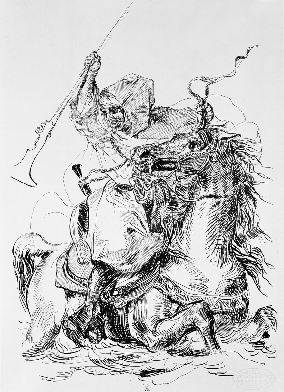 Cavaleiro Árabe de Ferdinand Victor Eugene Delacroix