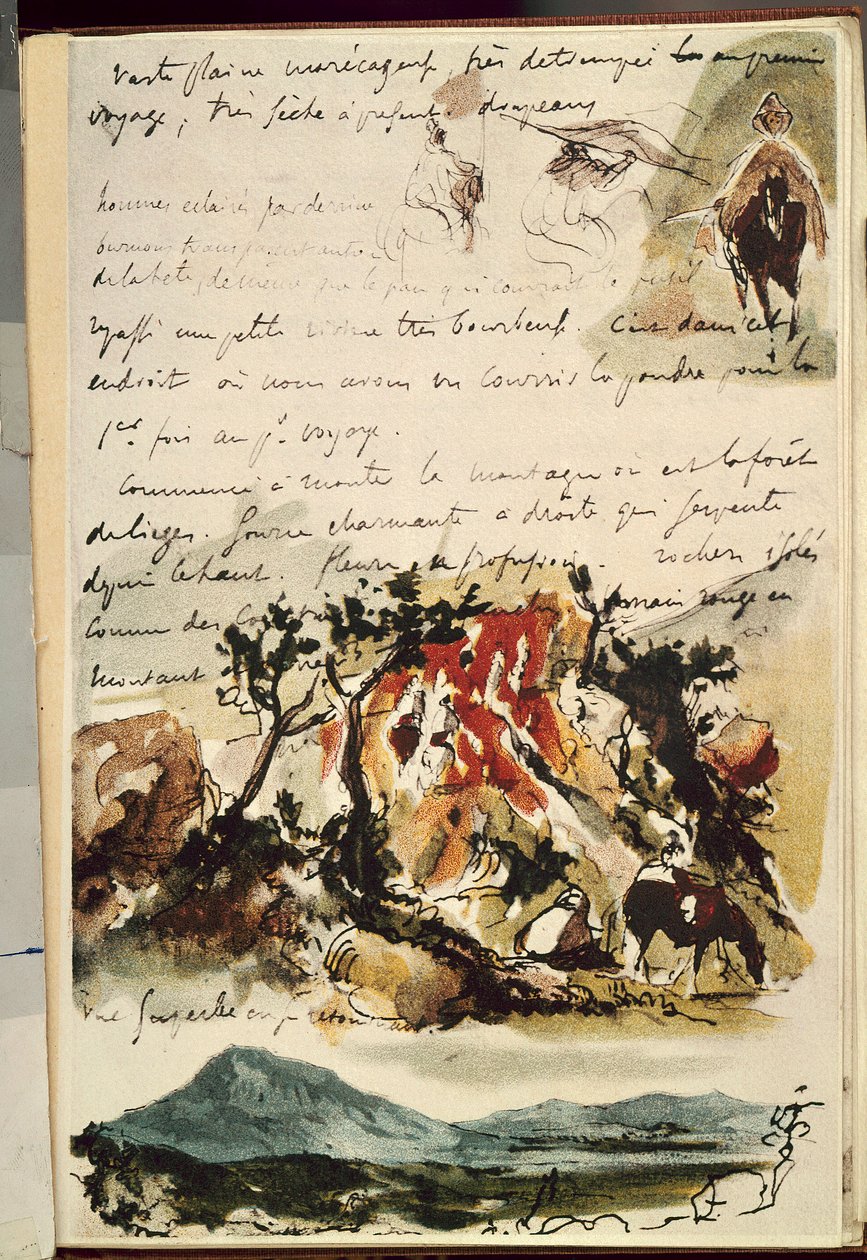 Carnets du Maroc. Desenho de Eugene Delacroix (1798-1863) de Ferdinand Victor Eugene Delacroix