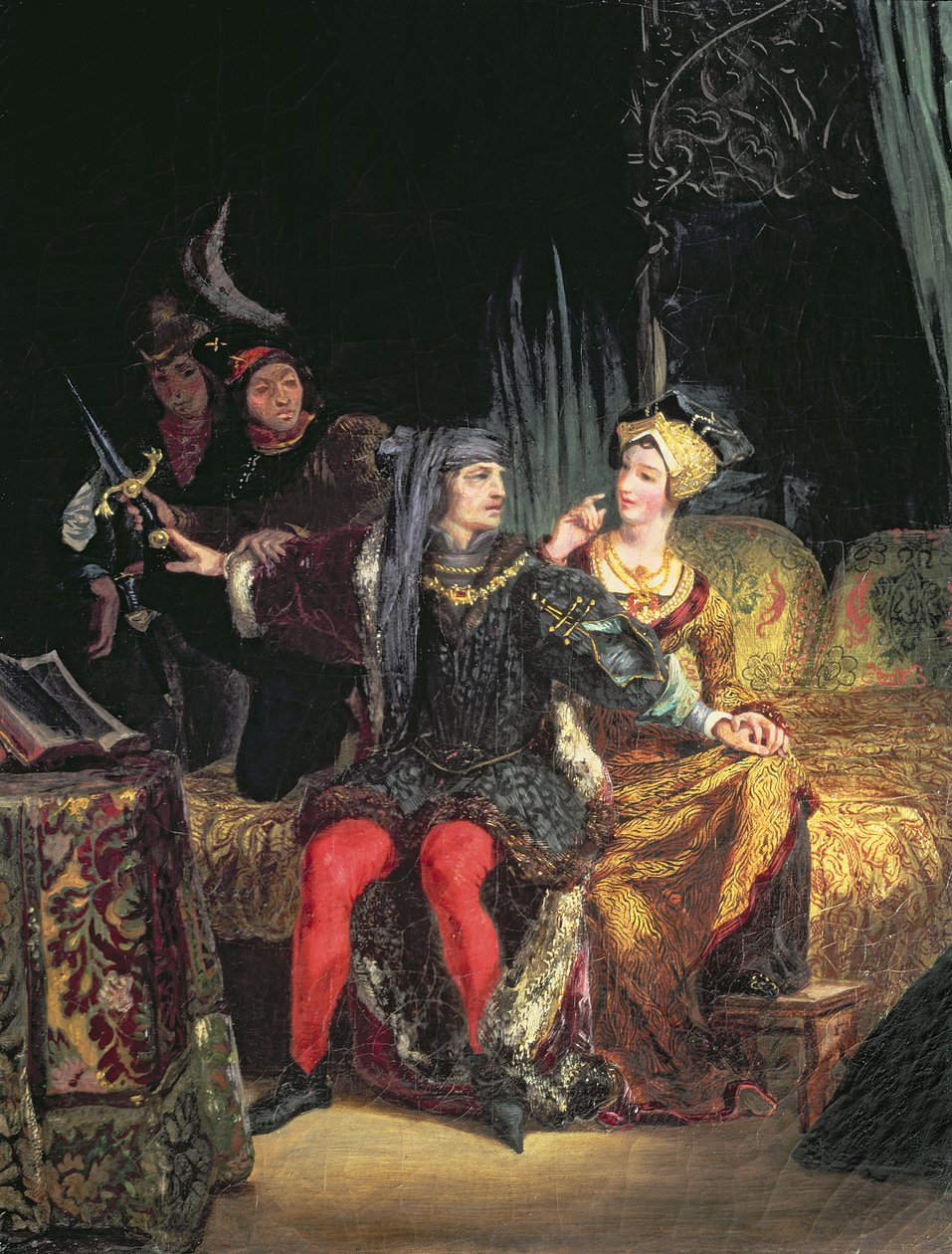 Carlos VI (1380-1422) e Odette de Champdivers, c.1824-26 de Ferdinand Victor Eugene Delacroix