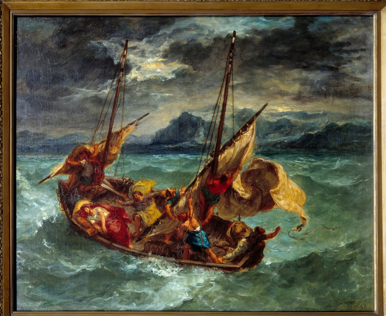 Cristo no Lago Generaseth (Genesareth). Pintura de Eugene Delacroix (1798-1863) de Ferdinand Victor Eugene Delacroix