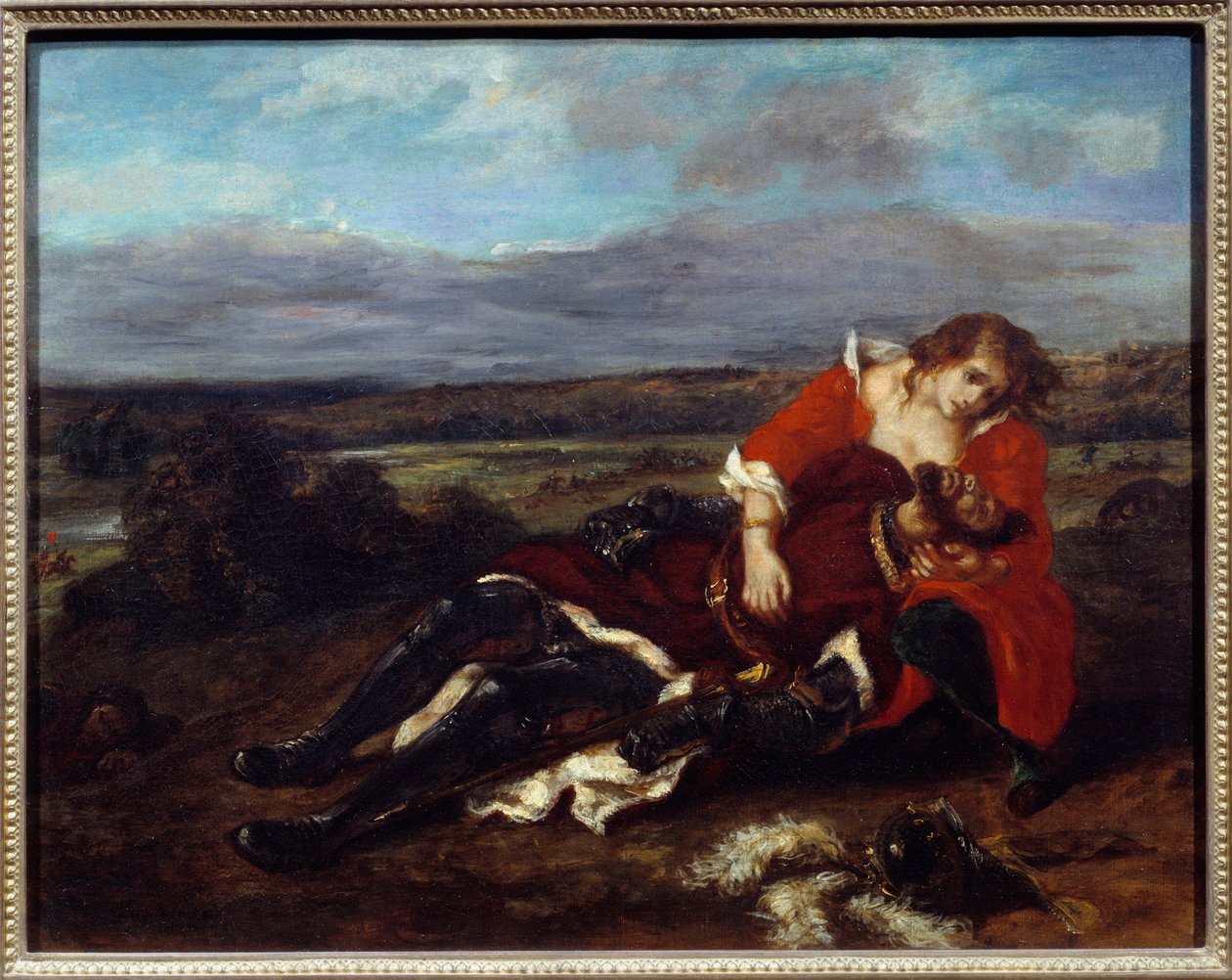 Morte de Lara. Pintura de Eugene Delacroix (1798-1863) de Ferdinand Victor Eugene Delacroix