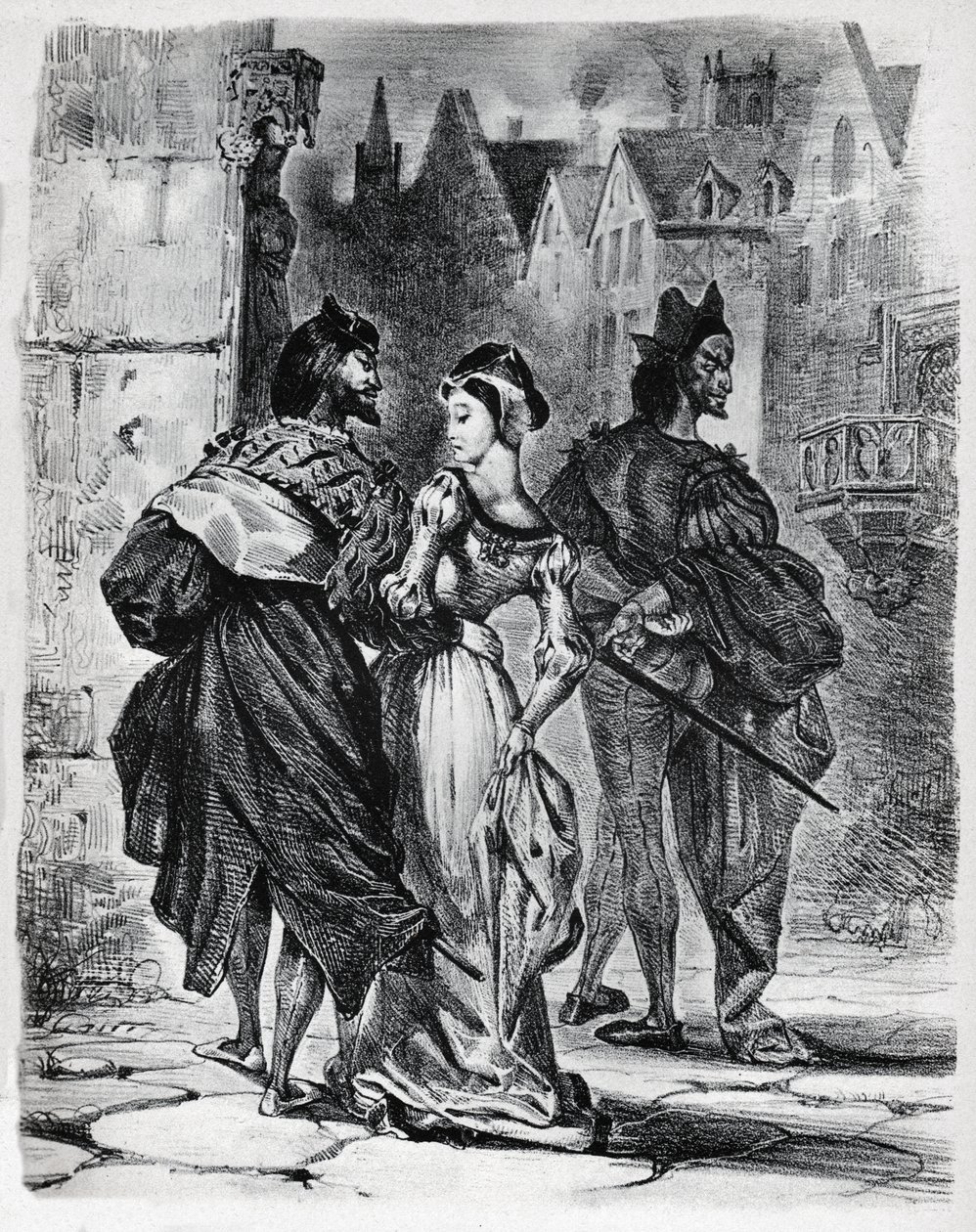 Fausto, Gretschen e Mefistófeles de Ferdinand Victor Eugene Delacroix