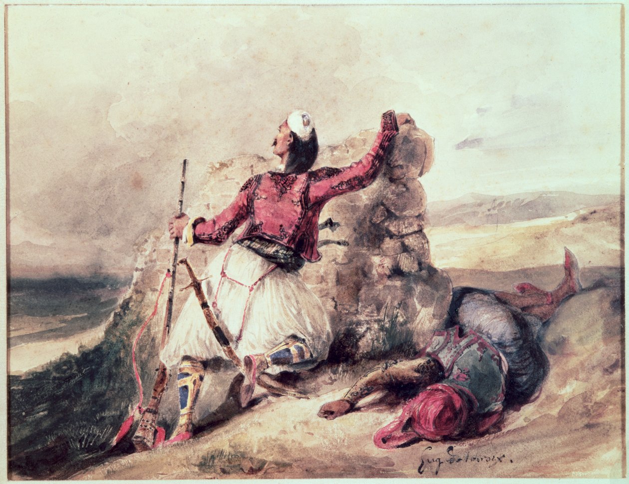 Gregos sob cerco de Ferdinand Victor Eugene Delacroix