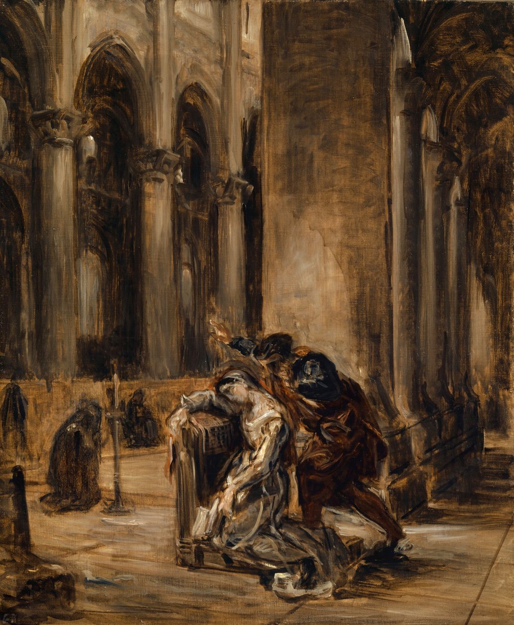 Gretchen na catedral, c.1850 de Ferdinand Victor Eugene Delacroix