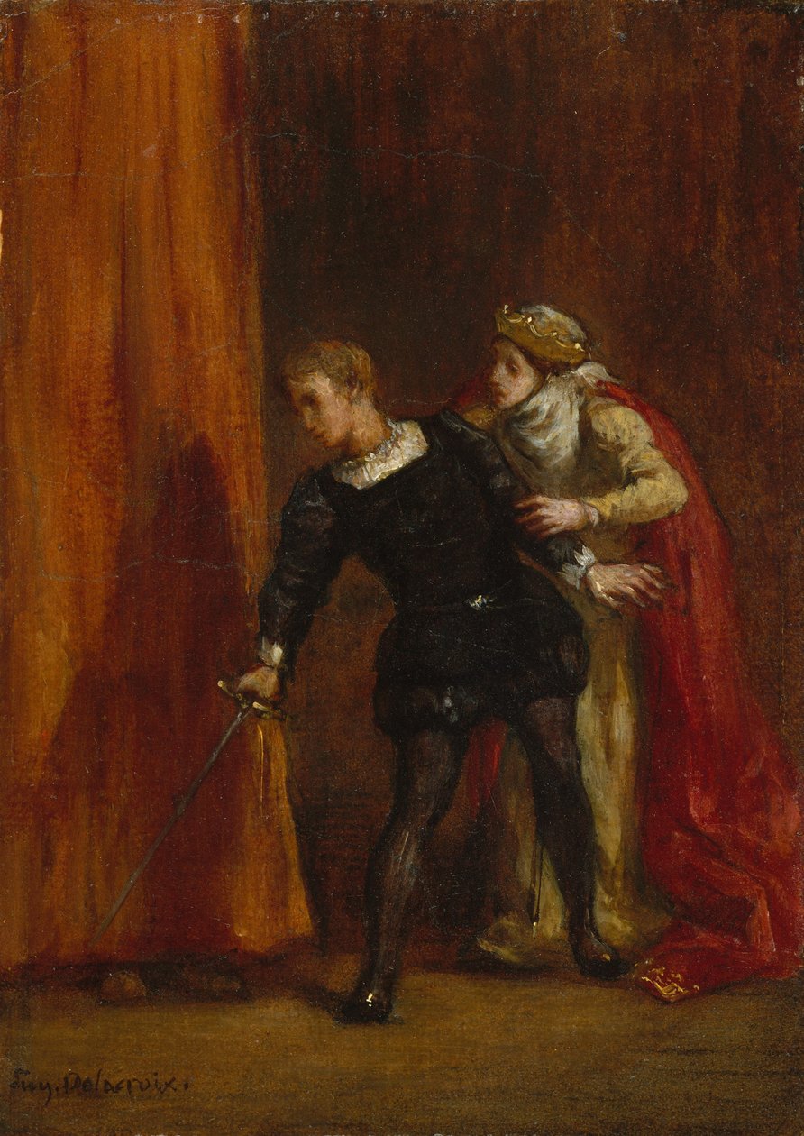 Hamlet e sua mãe, 1849 de Ferdinand Victor Eugene Delacroix