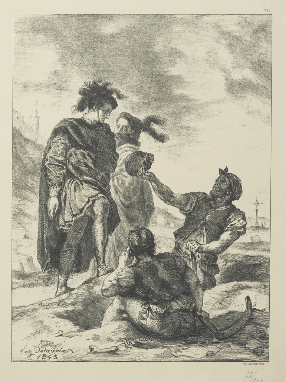Hamlet e Horatio antes dos Grave Diggers de Ferdinand Victor Eugene Delacroix