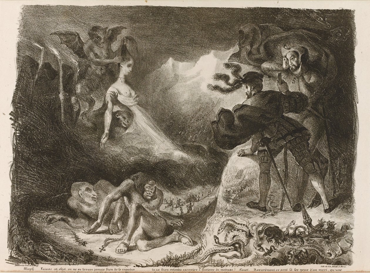 Ilustração para Faust de Goethe, 1828 de Ferdinand Victor Eugene Delacroix