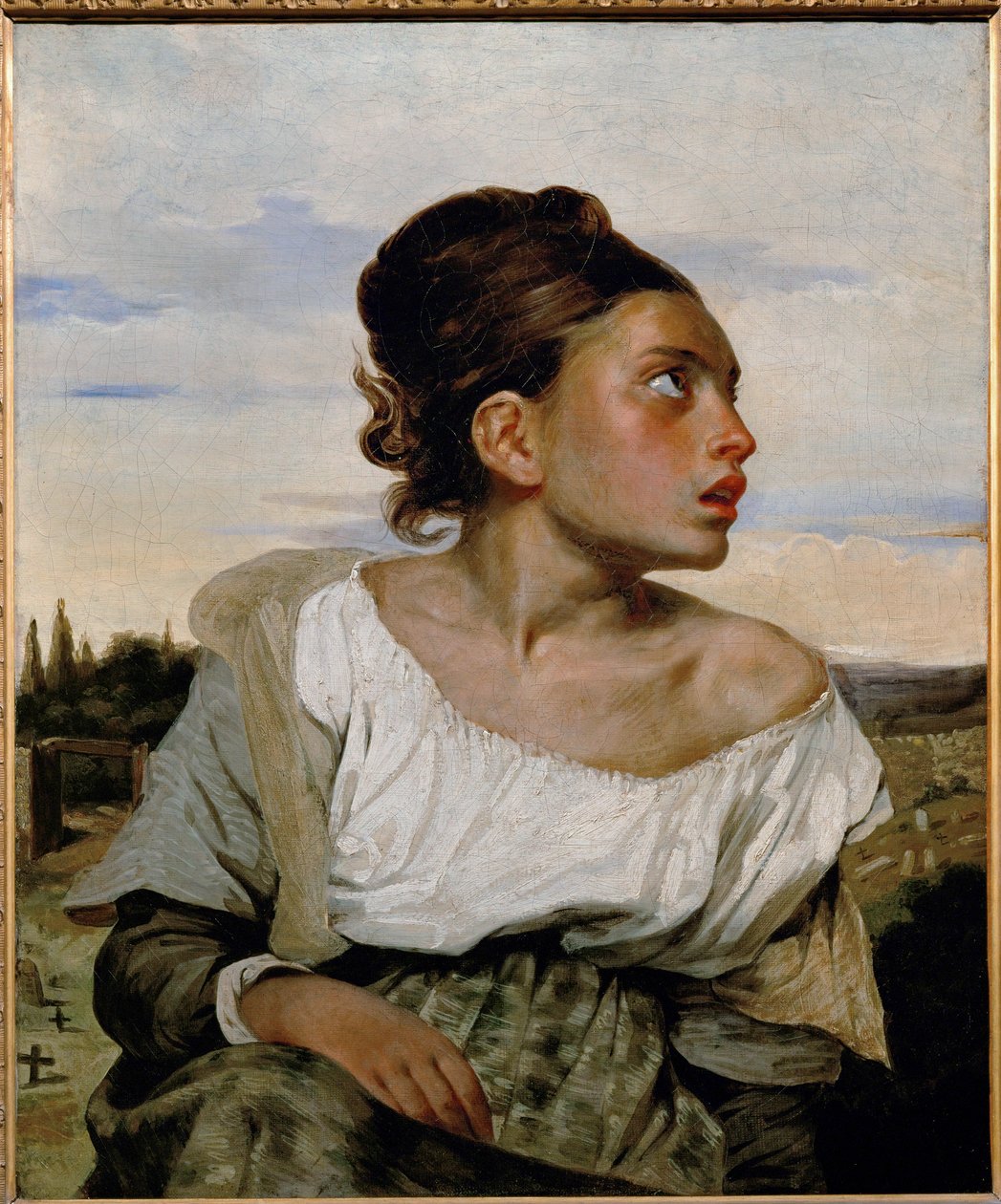 Jeune orpheline au cimetiere - Jovem órfã no cemitério ... de Ferdinand Victor Eugene Delacroix