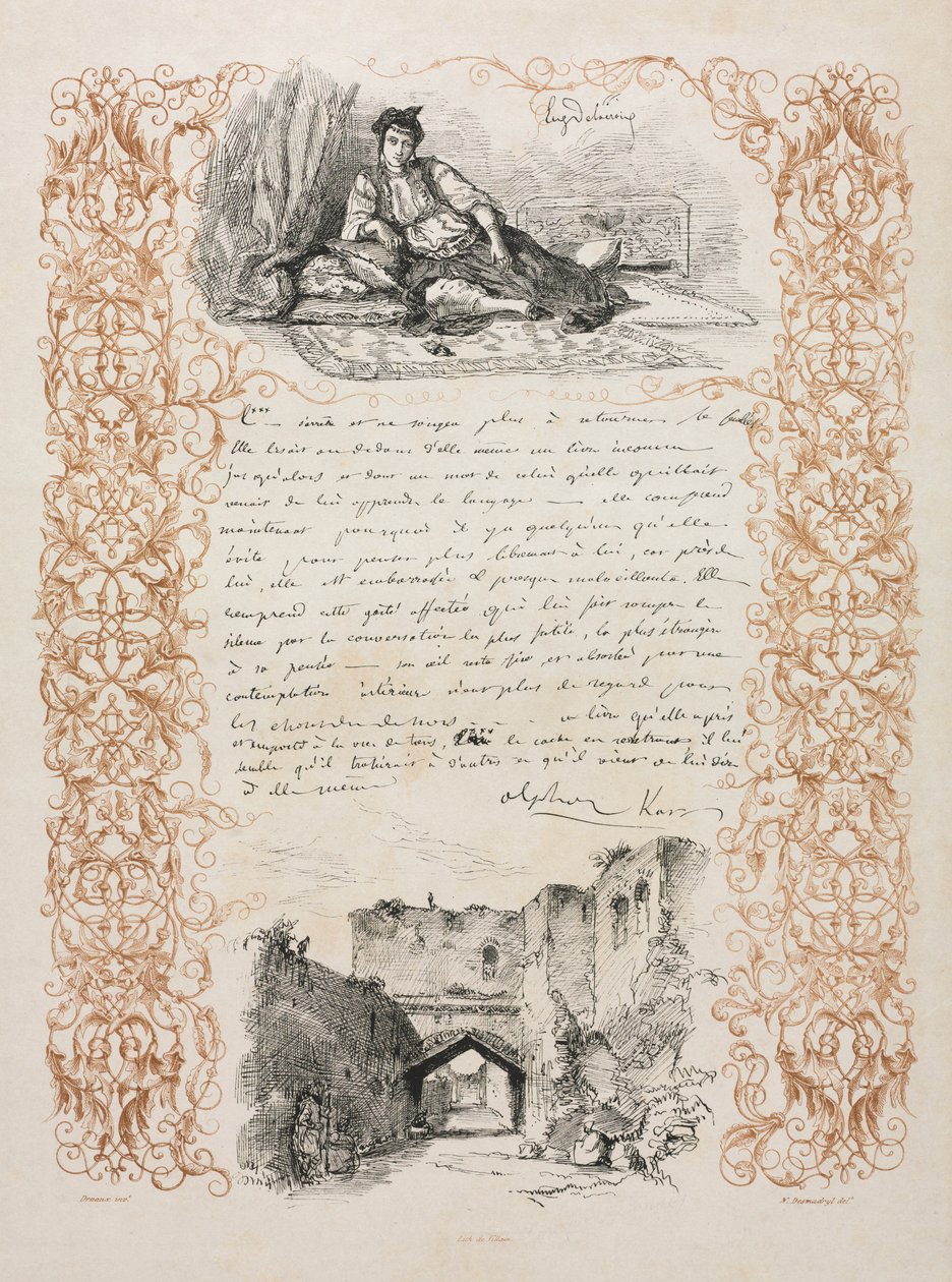 Judia de Argel e uma rua em Argel, 1838. de Ferdinand Victor Eugene Delacroix