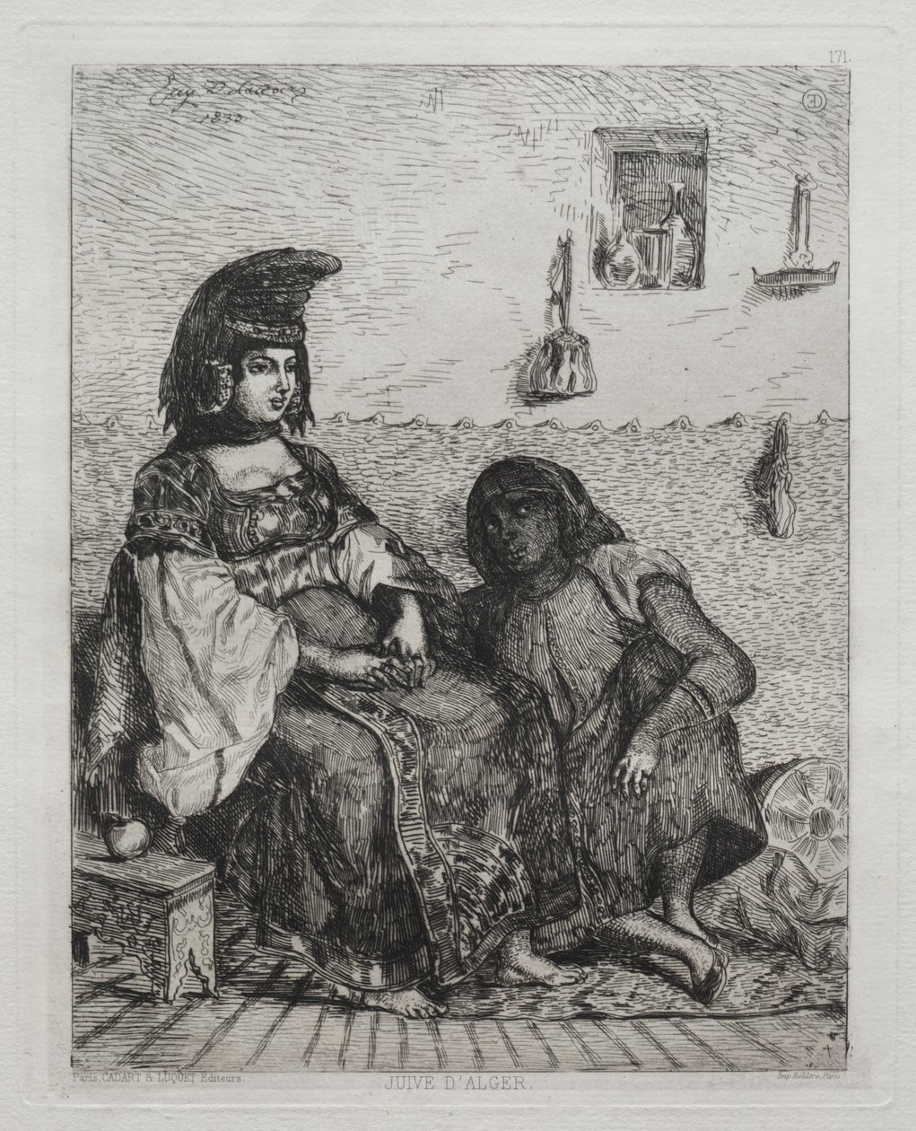 Mulher judia de Argel. de Ferdinand Victor Eugene Delacroix